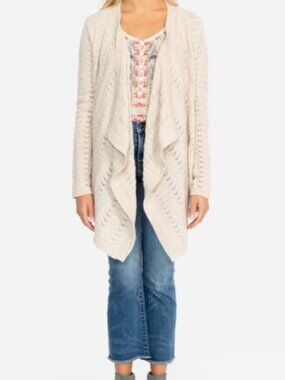 Johnny Was Camille Draped Cardigan Sweater, size Large